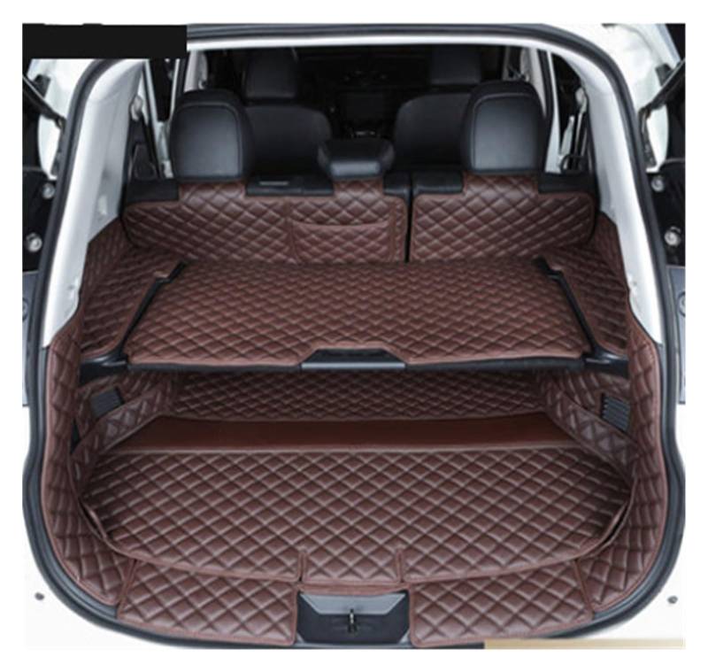 Hguvsjd Kofferraumwanne Für Nissan Für X-Trail 2018-2014 T32 7 Sitze 2019 wasserdichte Kofferraumteppiche Cargo Liner Komplettset Kofferraummatten Heck Kofferraum Protektor Pad(Coffee) von Hguvsjd