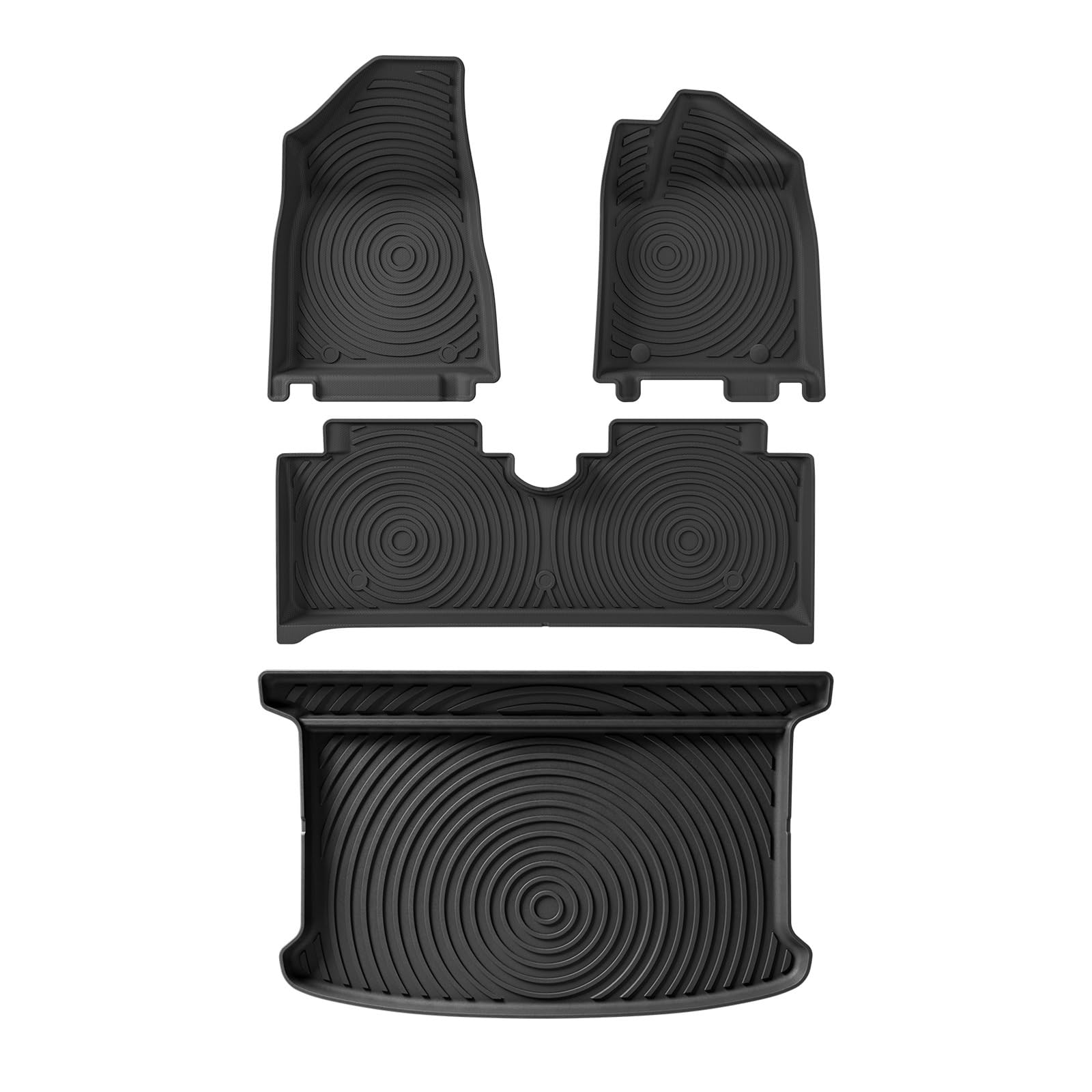 Kofferraumwanne Für BYD Für Dolphin TPE 3D Auto Fußmatten Cargo-Liner Trunk Pad Fußmatten Tablett Set SCHWARZ Heck Kofferraum Protektor Pad(RHD 4PCS) von Hguvsjd