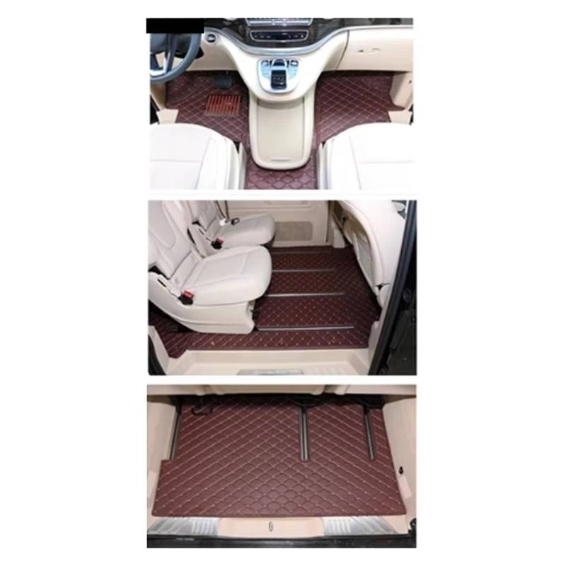 Kofferraumwanne Für Benz V-Klasse 7 8 Sitze 2022-2014 Wasserdichtes Komplettset Auto-Fußmatten + Kofferraummatte Heck Kofferraum Protektor Pad von Hguvsjd