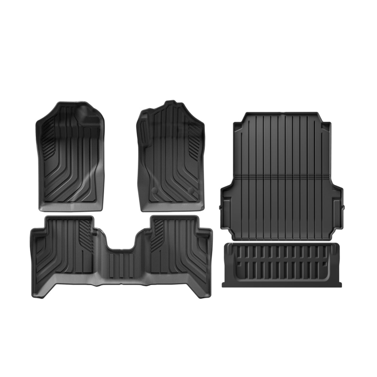 Kofferraumwanne Für Ford Für Ranger 2024 2025 Fit 5FT 59.6Bed Auto LKW-Ladeflächenmatten-Liner Kofferraum-Ladeflächen-Liner Schwarzer TPE-Fußmattenschutz Heck Kofferraum Protektor Pad(RHD 5PCS) von Hguvsjd