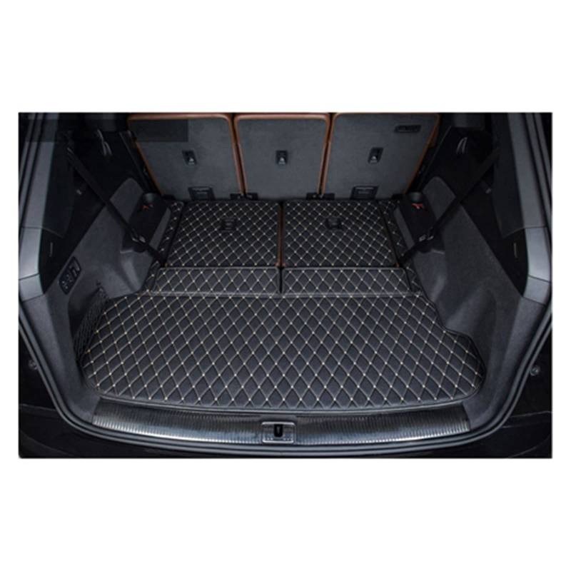 Kofferraumwanne Für Für Q7 7 Sitze 2022-2015 Langlebige Kofferraumteppiche Cargo Liner Styling-Abdeckungen Spezielle Kofferraummatten Heck Kofferraum Protektor Pad(Black beige) von Hguvsjd