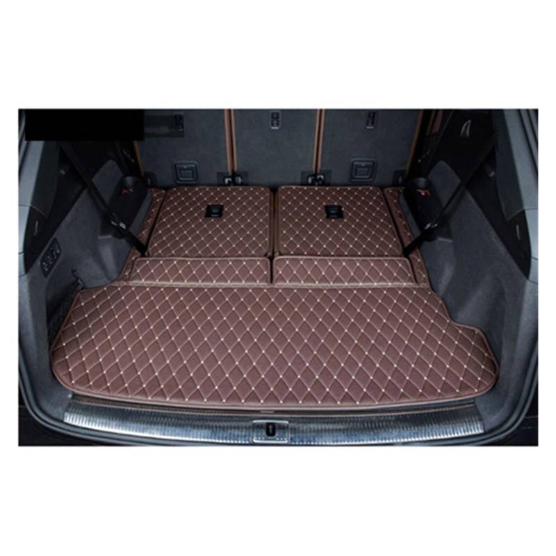 Kofferraumwanne Für Für Q7 7 Sitze 2022-2015 Langlebige Kofferraumteppiche Cargo Liner Styling-Abdeckungen Spezielle Kofferraummatten Heck Kofferraum Protektor Pad(Coffee a) von Hguvsjd