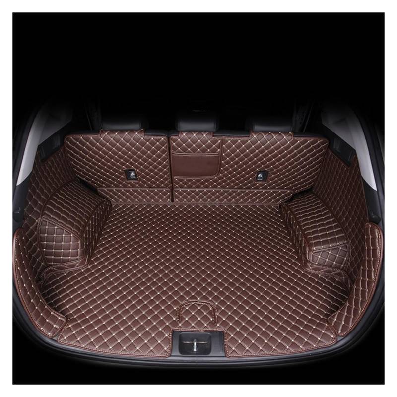 Kofferraumwanne Für Hyundai Für Tucson 2019 2020 SUV Cargo-Liner Zubehör Innen Boot Leder Kofferraummatte Heck Kofferraum Protektor Pad(Coffee) von Hguvsjd