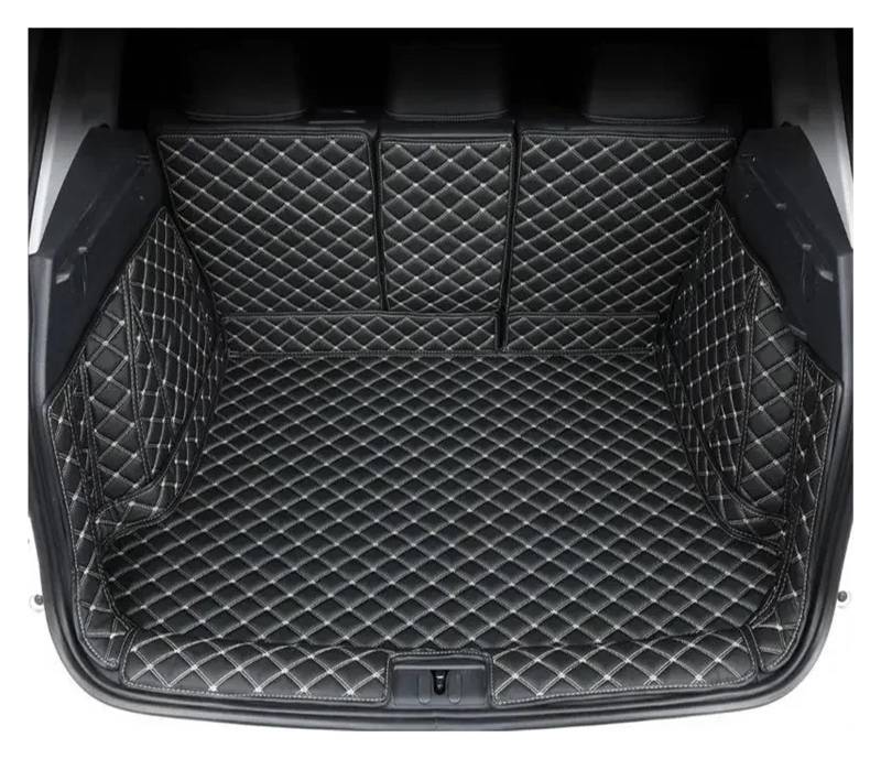 Kofferraumwanne Für Hyundai Für Tucson NX4 2022 2023 Umgebene Kofferraummatte Aufbewahrungspad Leder Kofferraummatten Automatte Heck Kofferraum Protektor Pad(Full Set Black beige a) von Hguvsjd