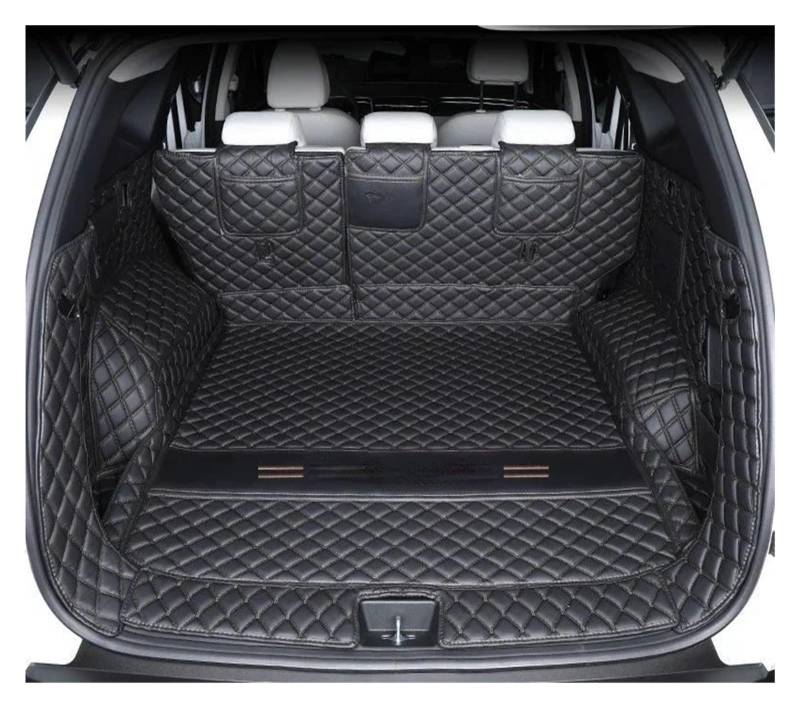 Kofferraumwanne Für Hyundai Für Tucson NX4 2022 2023 Umgebene Kofferraummatte Aufbewahrungspad Leder Kofferraummatten Automatte Heck Kofferraum Protektor Pad(Full Set Black lg) von Hguvsjd