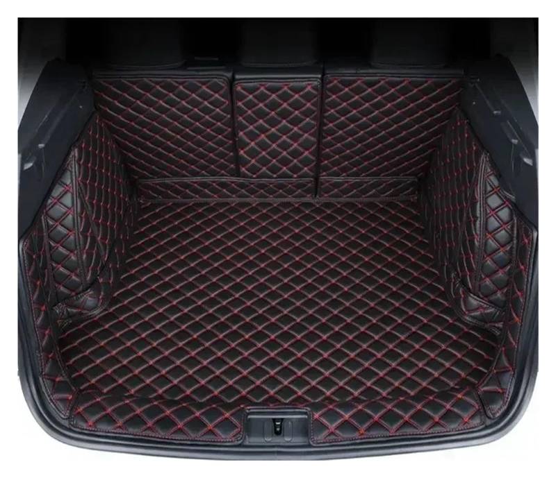 Kofferraumwanne Für Hyundai Für Tucson NX4 2022 2023 Umgebene Kofferraummatte Aufbewahrungspad Leder Kofferraummatten Automatte Heck Kofferraum Protektor Pad(Full Set Black red a) von Hguvsjd