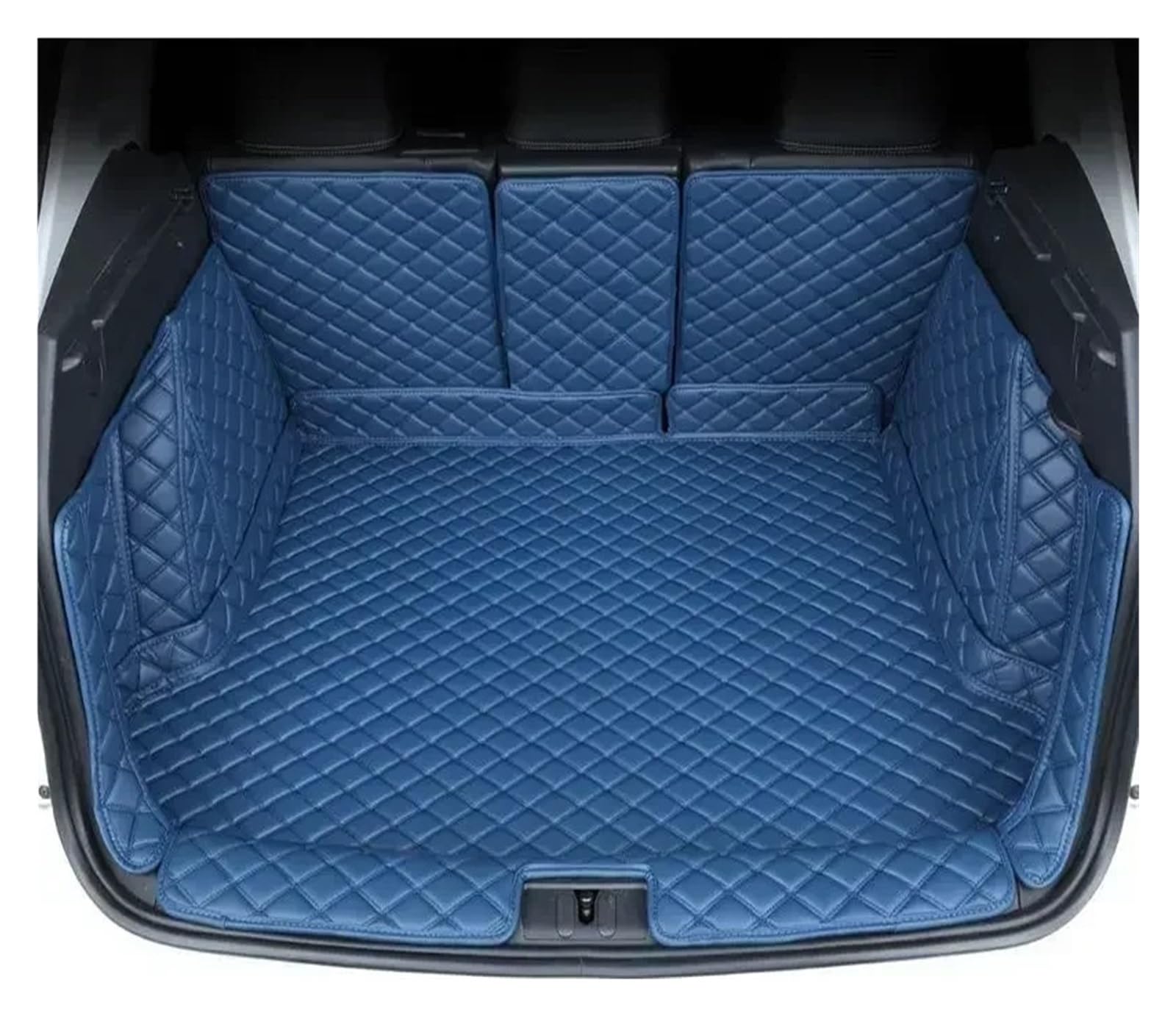 Kofferraumwanne Für Hyundai Für Tucson NX4 2022 2023 Umgebene Kofferraummatte Aufbewahrungspad Leder Kofferraummatten Automatte Heck Kofferraum Protektor Pad(Full Set Blue no lg) von Hguvsjd