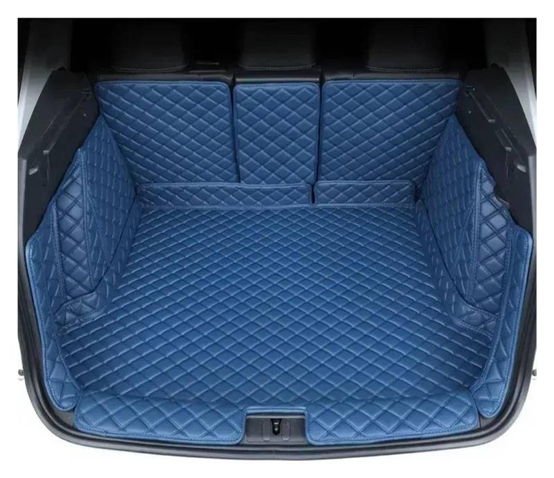 Kofferraumwanne Für Hyundai Für Tucson NX4 2022 2023 Umgebene Kofferraummatte Aufbewahrungspad Leder Kofferraummatten Automatte Heck Kofferraum Protektor Pad(Full Set Blue no lg) von Hguvsjd