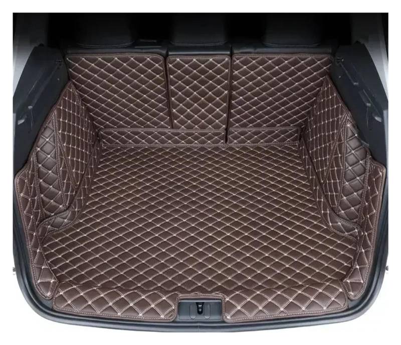 Kofferraumwanne Für Hyundai Für Tucson NX4 2022 2023 Umgebene Kofferraummatte Aufbewahrungspad Leder Kofferraummatten Automatte Heck Kofferraum Protektor Pad(Full Set Coffee nolg) von Hguvsjd