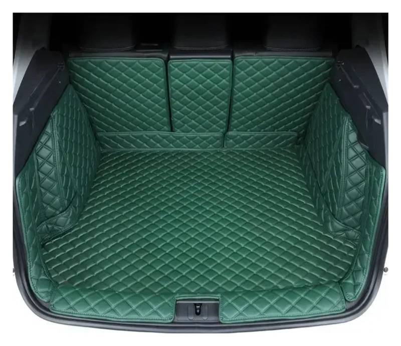 Kofferraumwanne Für Hyundai Für Tucson NX4 2022 2023 Umgebene Kofferraummatte Aufbewahrungspad Leder Kofferraummatten Automatte Heck Kofferraum Protektor Pad(Full Set Green no lg) von Hguvsjd