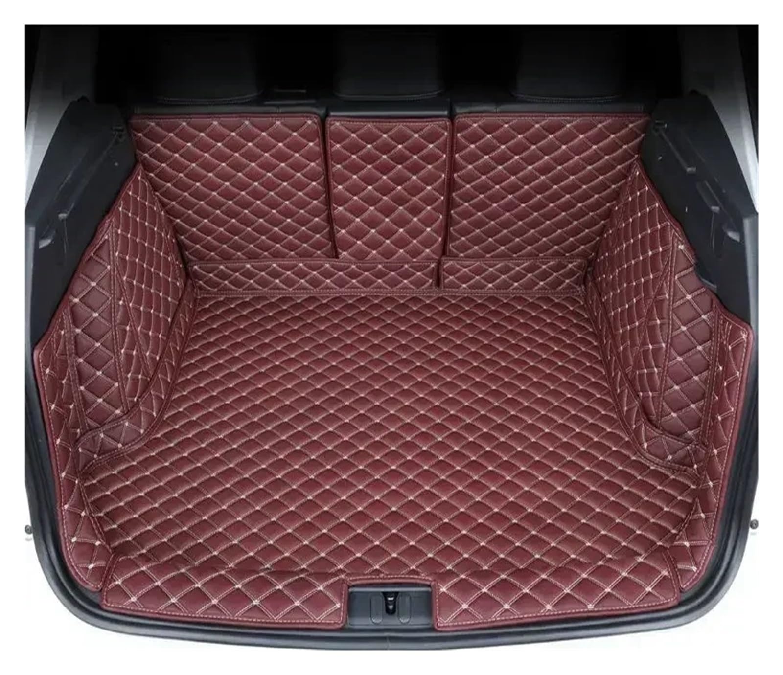 Kofferraumwanne Für Hyundai Für Tucson NX4 2022 2023 Umgebene Kofferraummatte Aufbewahrungspad Leder Kofferraummatten Automatte Heck Kofferraum Protektor Pad(Full Set Wine red) von Hguvsjd
