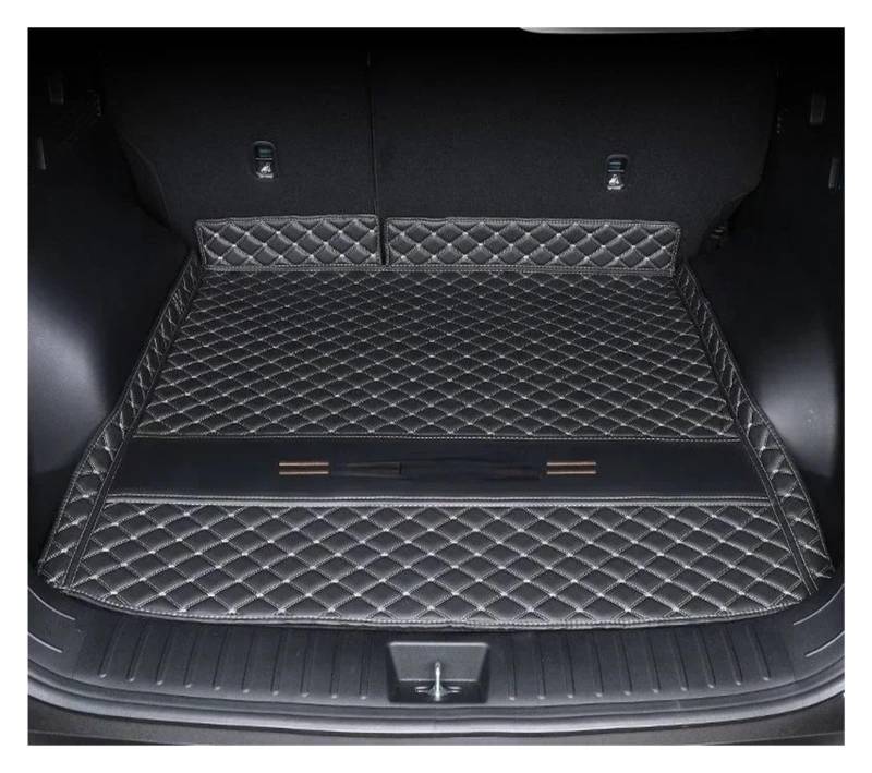 Kofferraumwanne Für Hyundai Für Tucson NX4 2022 2023 Umgebene Kofferraummatte Aufbewahrungspad Leder Kofferraummatten Automatte Heck Kofferraum Protektor Pad(Main Pad Black beige) von Hguvsjd