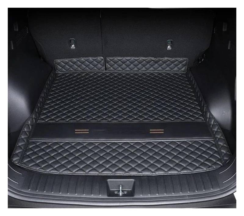 Kofferraumwanne Für Hyundai Für Tucson NX4 2022 2023 Umgebene Kofferraummatte Aufbewahrungspad Leder Kofferraummatten Automatte Heck Kofferraum Protektor Pad(Main Pad Black lg) von Hguvsjd