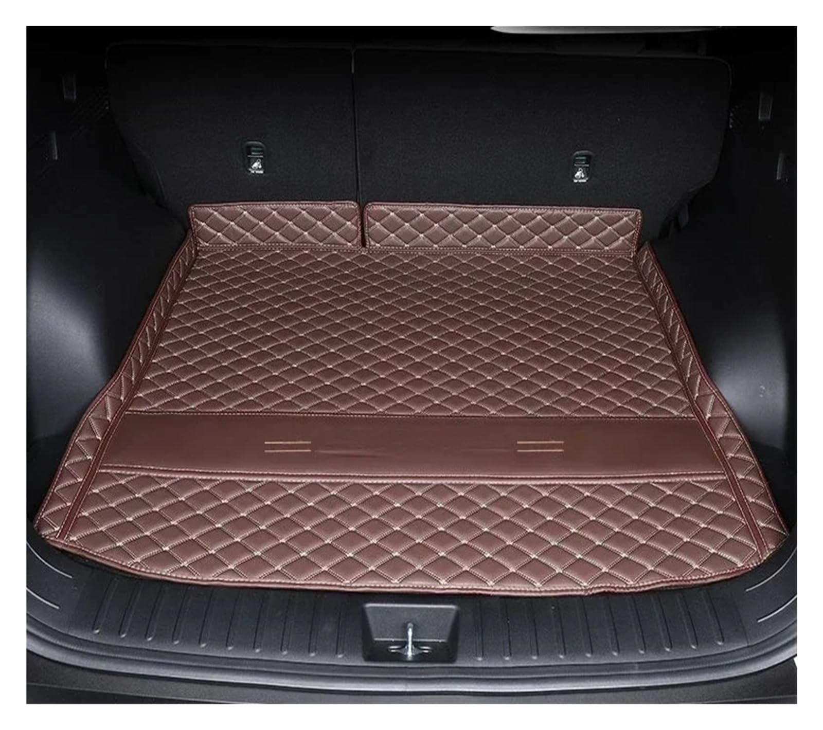 Kofferraumwanne Für Hyundai Für Tucson NX4 2022 2023 Umgebene Kofferraummatte Aufbewahrungspad Leder Kofferraummatten Automatte Heck Kofferraum Protektor Pad(Main Pad Coffee lg) von Hguvsjd