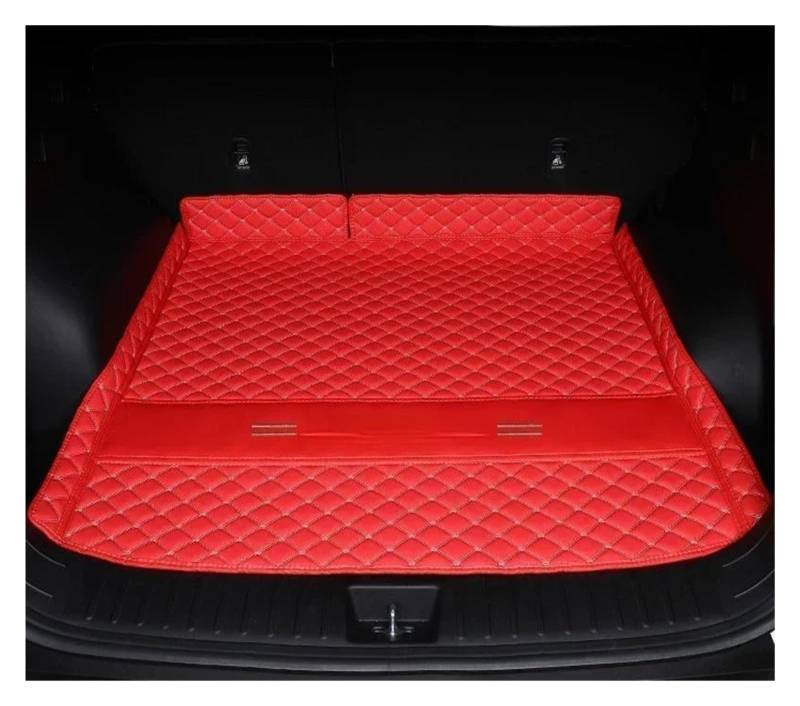 Kofferraumwanne Für Hyundai Für Tucson NX4 2022 2023 Umgebene Kofferraummatte Aufbewahrungspad Leder Kofferraummatten Automatte Heck Kofferraum Protektor Pad(Main Pad red lg) von Hguvsjd