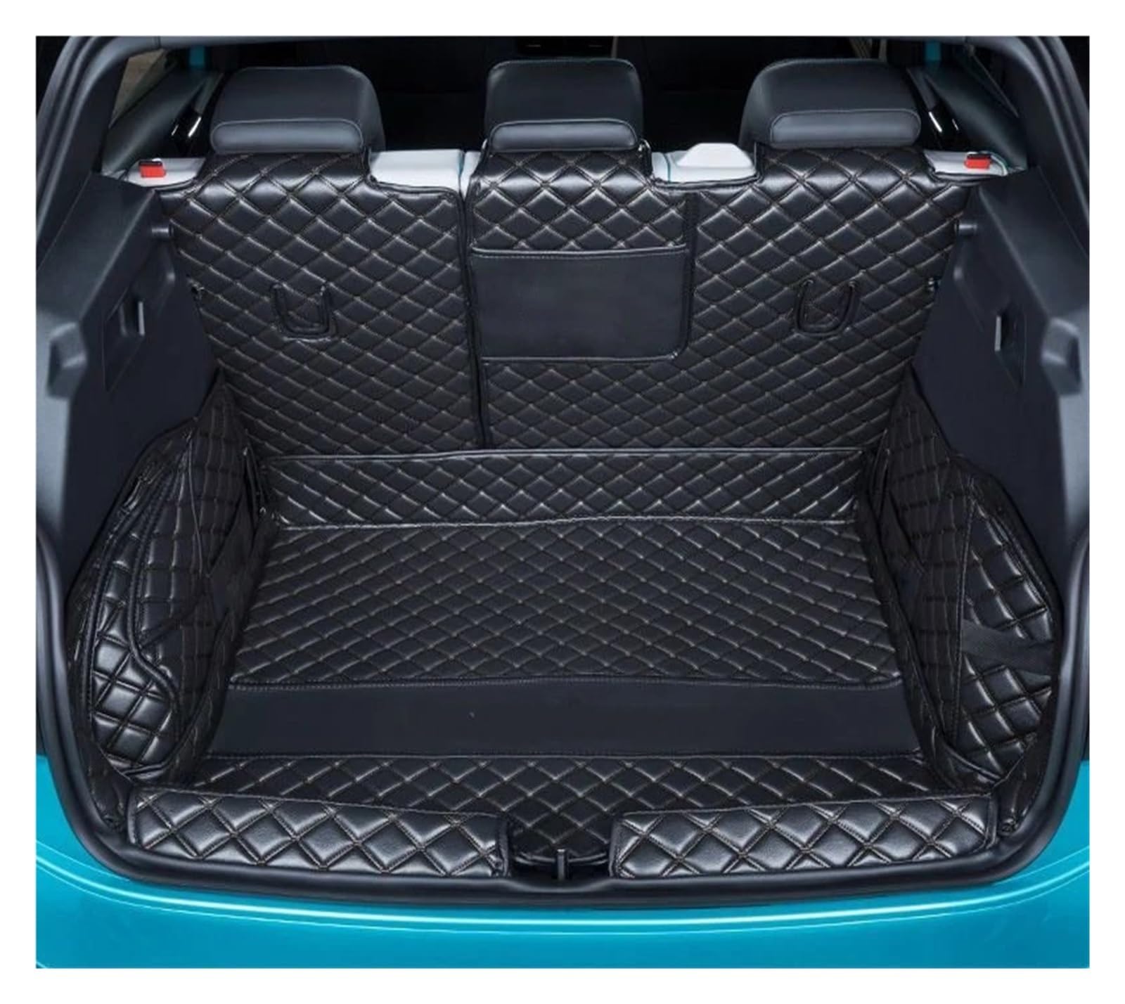 Kofferraumwanne Für ID.4X ID4 Für Crozz 2022 2023 Kofferraummatte Cargo Liner Modifikation Innenraum PU-Leder Wasserdichtes Auto-Styling Heck Kofferraum Protektor Pad(Full-Shelf Black) von Hguvsjd