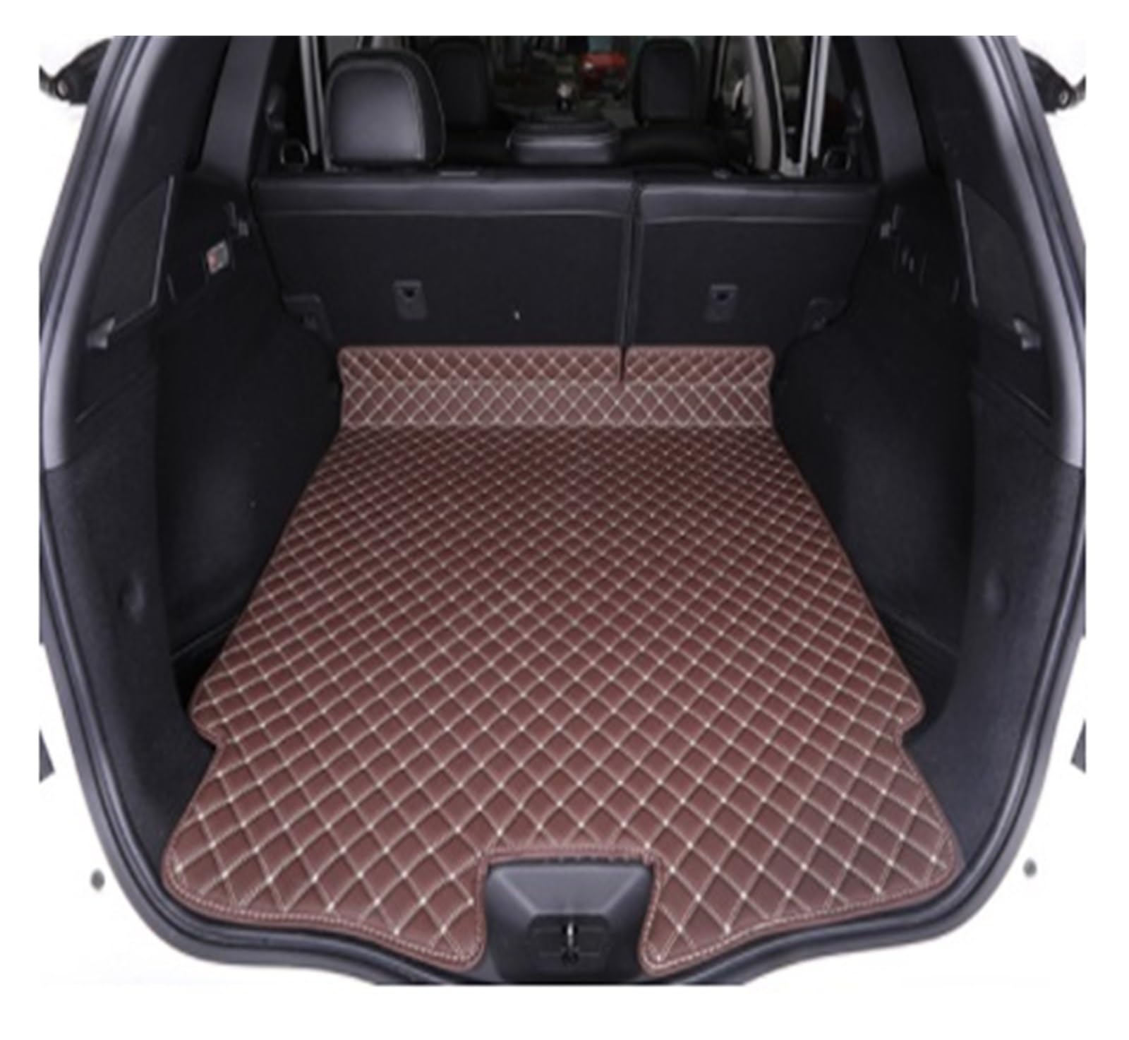 Kofferraumwanne Für Koleos 2 Für Samsung QM6 2017-2019 Auto-Styling Kofferraumschutzmatte Lederpolster Autodekoration Teppich Heck Kofferraum Protektor Pad(Brown A 1 pcs) von Hguvsjd
