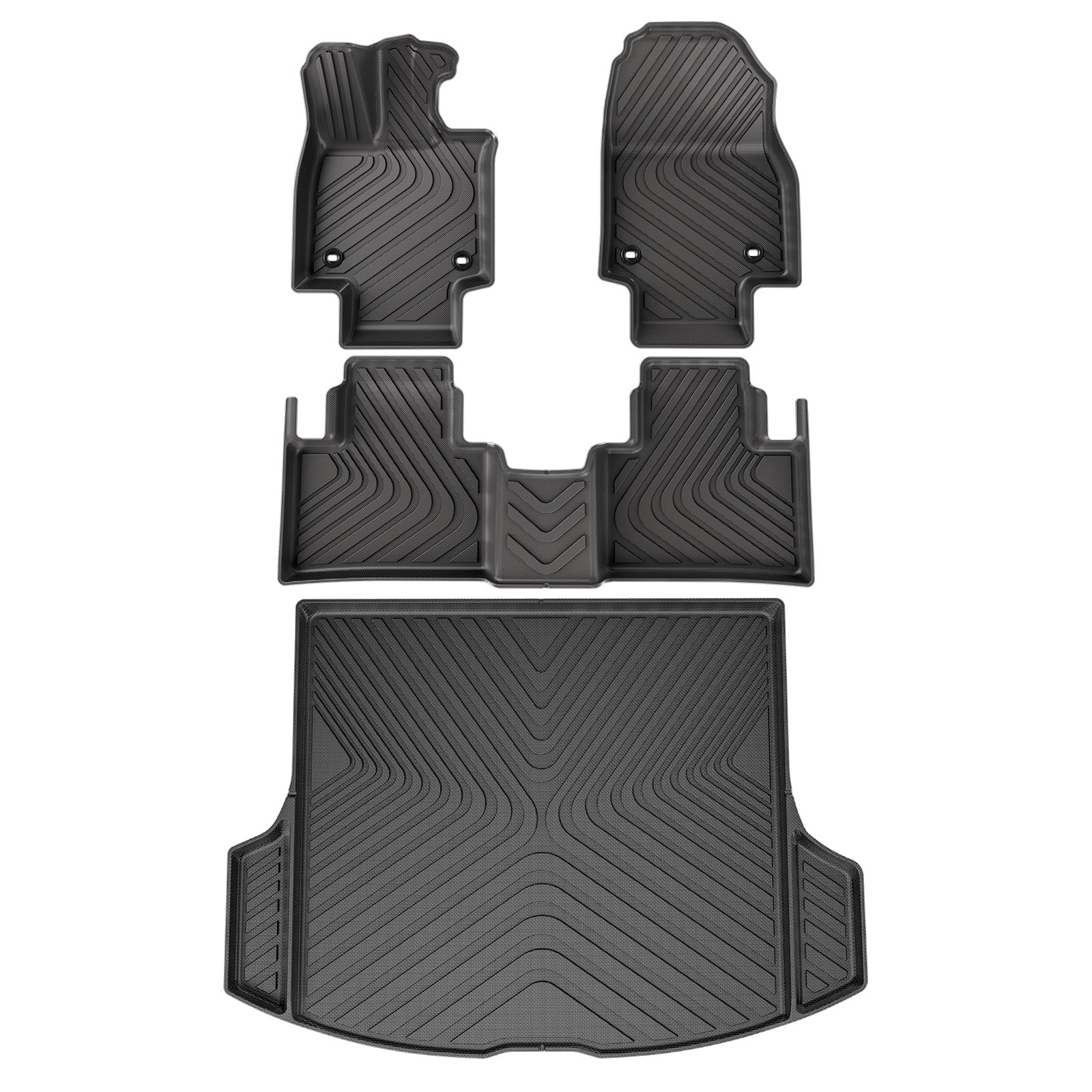 Kofferraumwanne Für Lexus RX 2023 2024 TPE 3D Auto Fußmatten Cargo-Liner Trunk/Rückenlehne Pad Wasserdicht Links Ruder Heck Kofferraum Protektor Pad(4PCS) von Hguvsjd