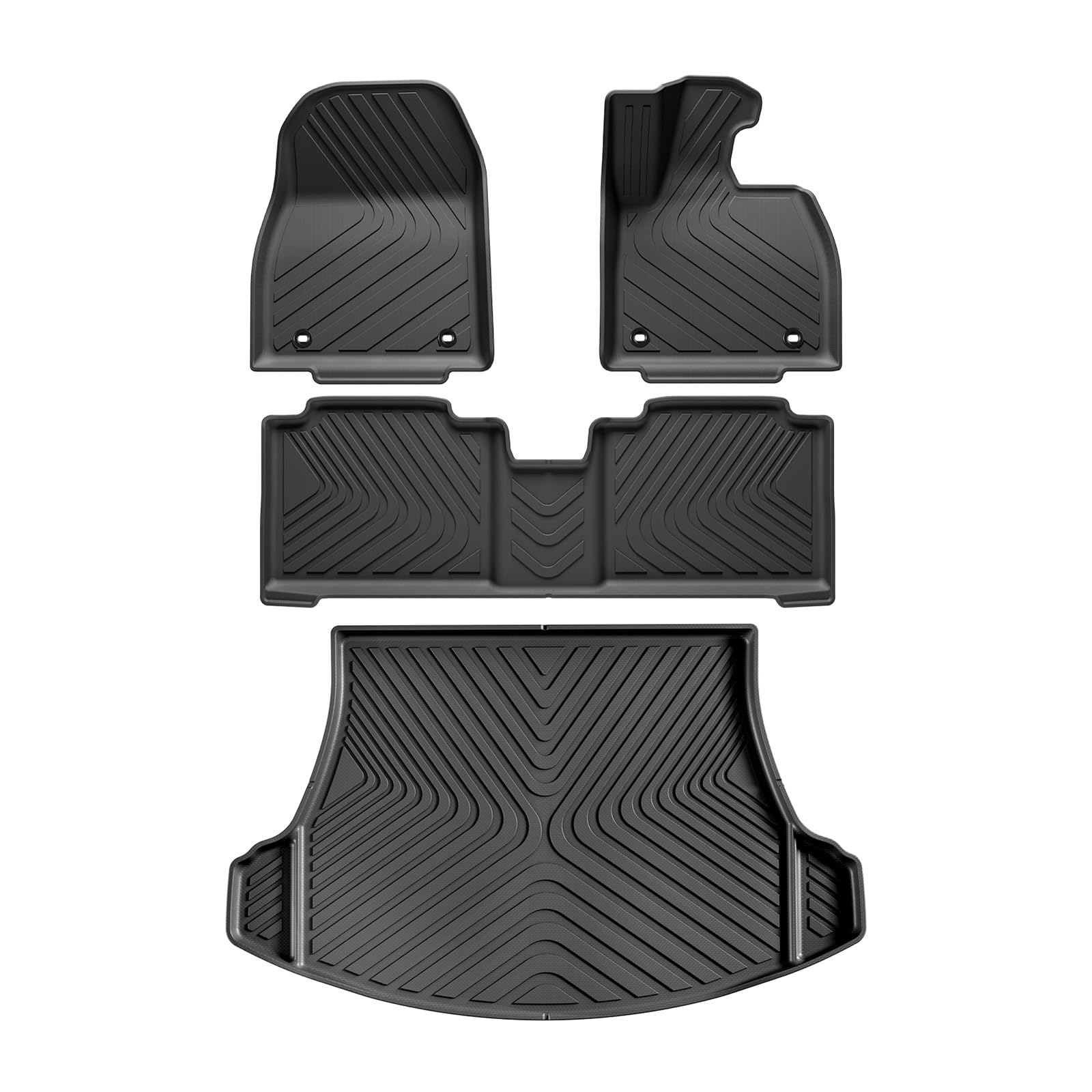 Kofferraumwanne Für Lexus RZ 2023 2024 TPE 3D Auto Fußmatten Cargo Liner Trunk Pad Allwetter Wasserdicht Schwarz Heck Kofferraum Protektor Pad(RHD 4P) von Hguvsjd