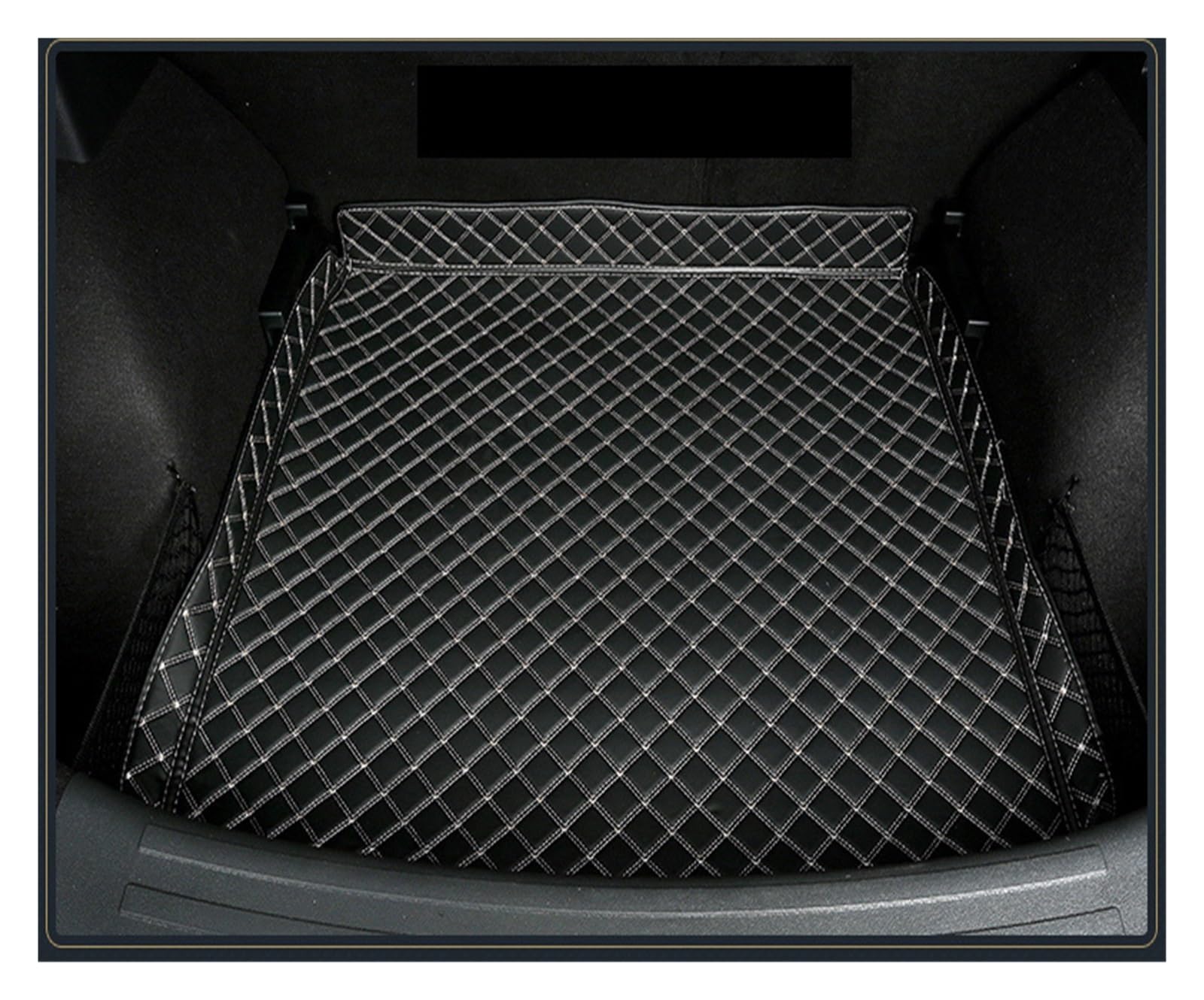 Kofferraumwanne Für MG ZS 2019 2020 2021 Boot Teppich Innen Zubehör Abdeckungen Leder Auto Stamm Matte Cargo-Liner Heck Kofferraum Protektor Pad(Black Beige Wire) von Hguvsjd