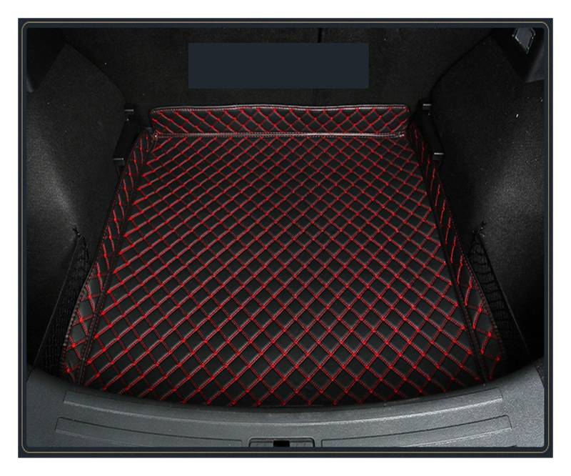 Kofferraumwanne Für MG ZS 2019 2020 2021 Boot Teppich Innen Zubehör Abdeckungen Leder Auto Stamm Matte Cargo-Liner Heck Kofferraum Protektor Pad(Black Red Wire a) von Hguvsjd