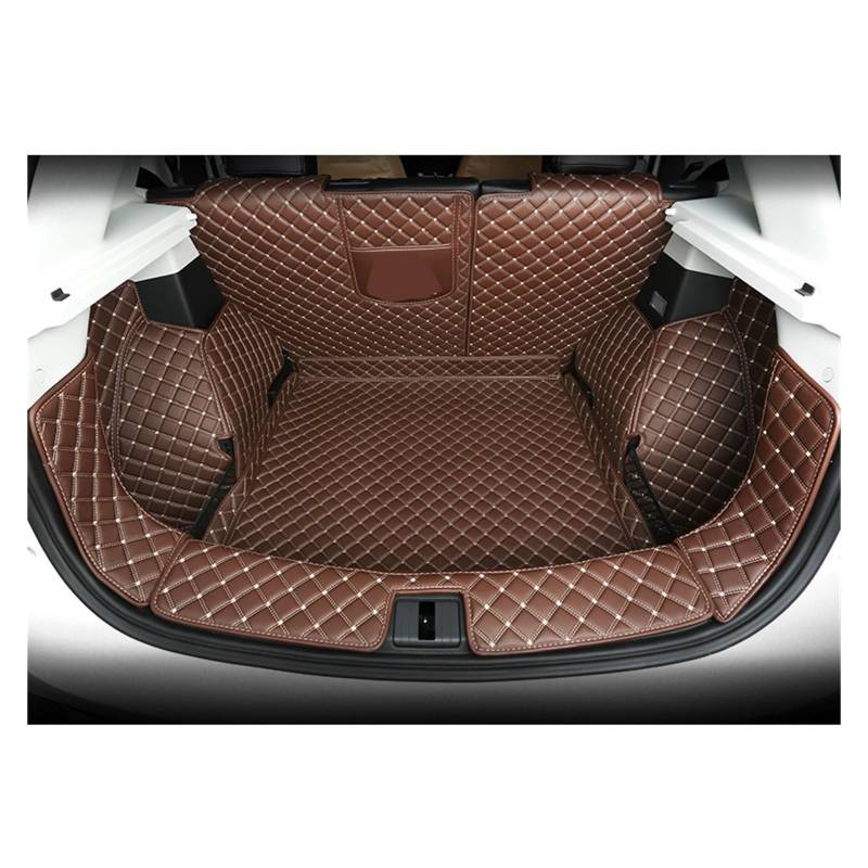 Kofferraumwanne Für MG ZS 2019 2020 2021 Boot Teppich Innen Zubehör Abdeckungen Leder Auto Stamm Matte Cargo-Liner Heck Kofferraum Protektor Pad(Coffee) von Hguvsjd