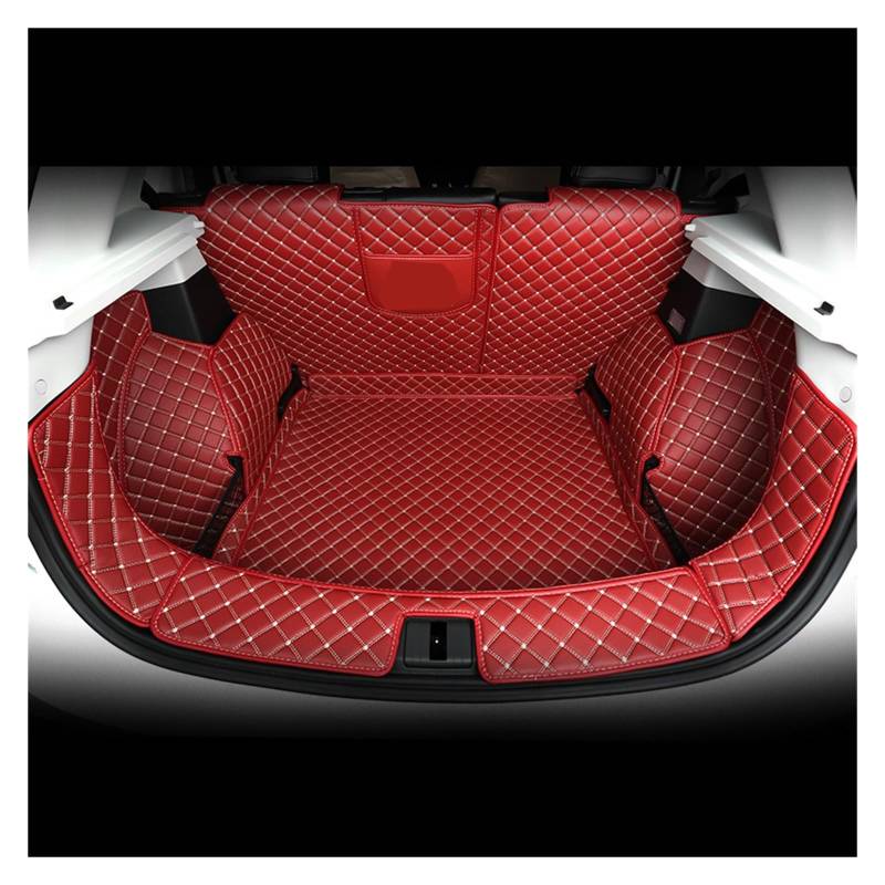 Kofferraumwanne Für MG ZS 2019 2020 2021 Boot Teppich Innen Zubehör Abdeckungen Leder Auto Stamm Matte Cargo-Liner Heck Kofferraum Protektor Pad(Wine Red) von Hguvsjd