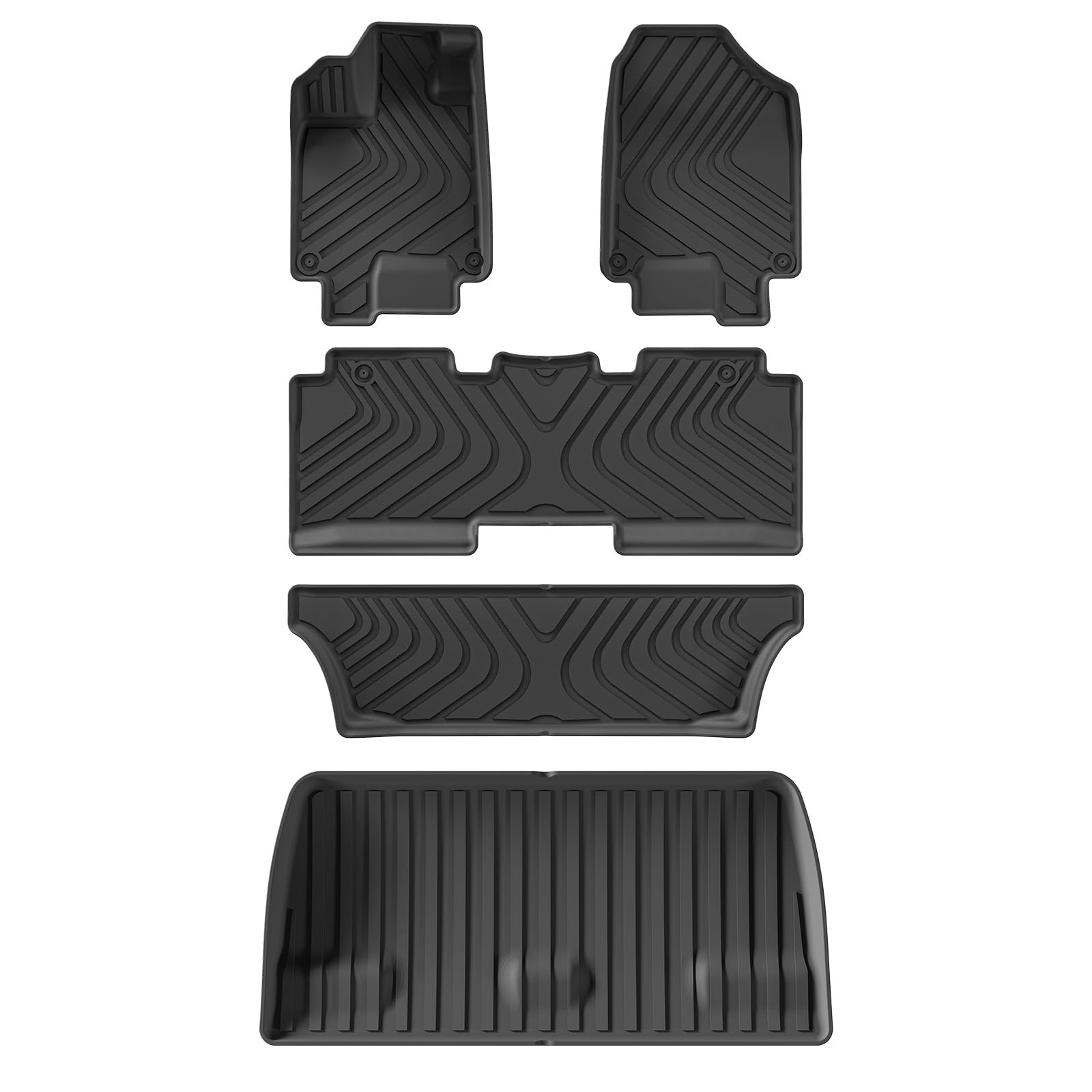 Kofferraumwanne Für Odyssey 7 Sitze 2018-2025 TPE 3D Auto Fußmatten Cargo Liner Trunk Pad Links Ruder Schwarz Heck Kofferraum Protektor Pad(LHD 5P) von Hguvsjd