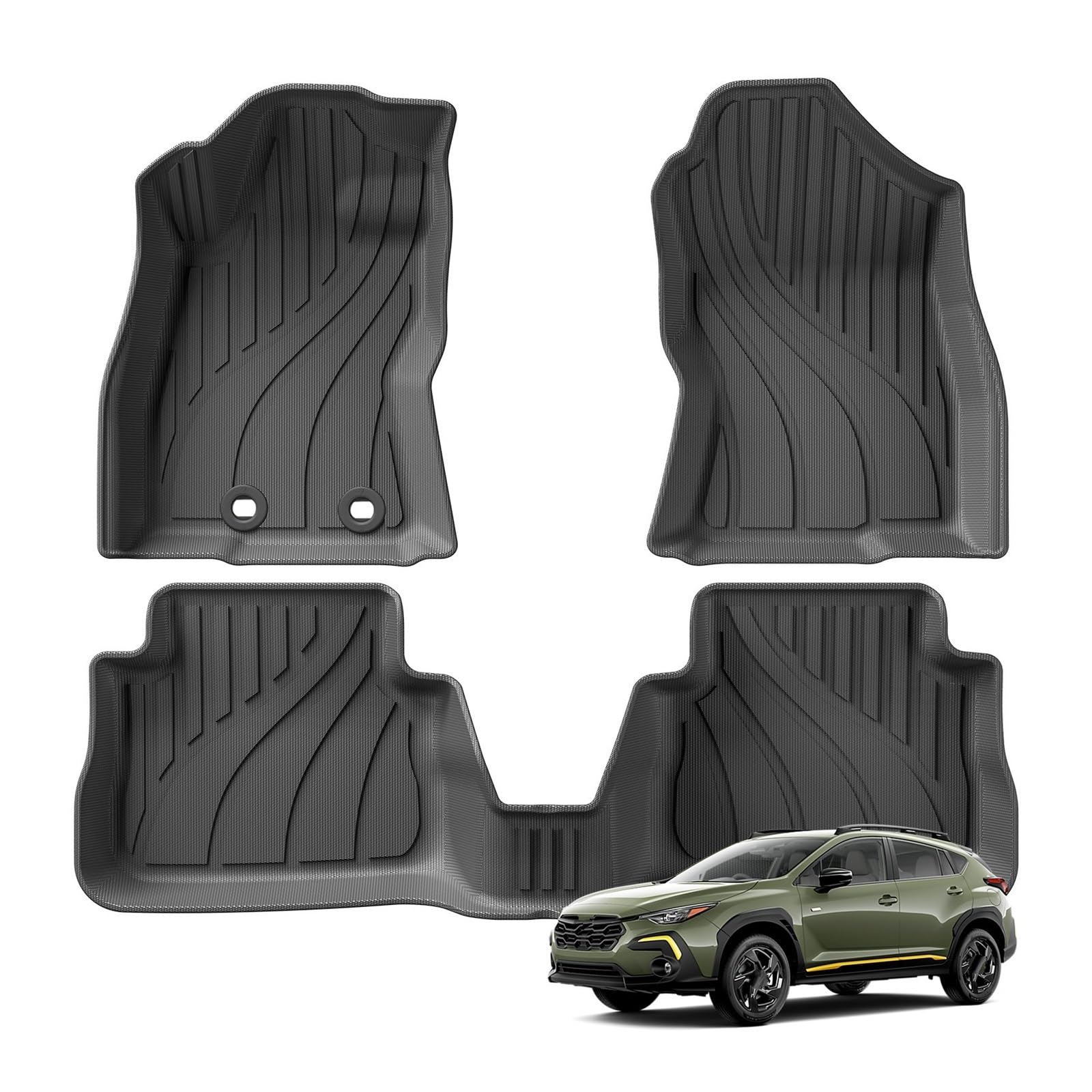 Kofferraumwanne Für Subaru Für Crosstrek 2024 TPE 3D Auto Fußmatten Cargo Liner Trunk Pad Allwetter Wasserdicht Schwarz Links Ruder Heck Kofferraum Protektor Pad(3P) von Hguvsjd
