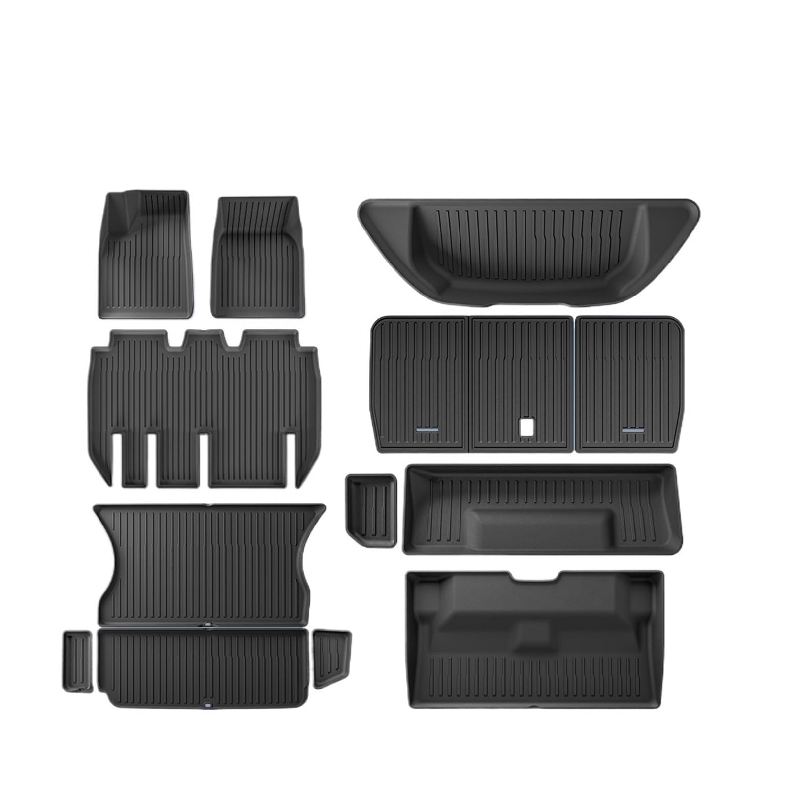 Kofferraumwanne Für Tesla Für Modell X 2023 2024 TPE 3D Auto Fußmatten Cargo Liner Trunk Pad Wasserdicht Schützende Linke Ruder Heck Kofferraum Protektor Pad(5 seat 6PCS) von Hguvsjd