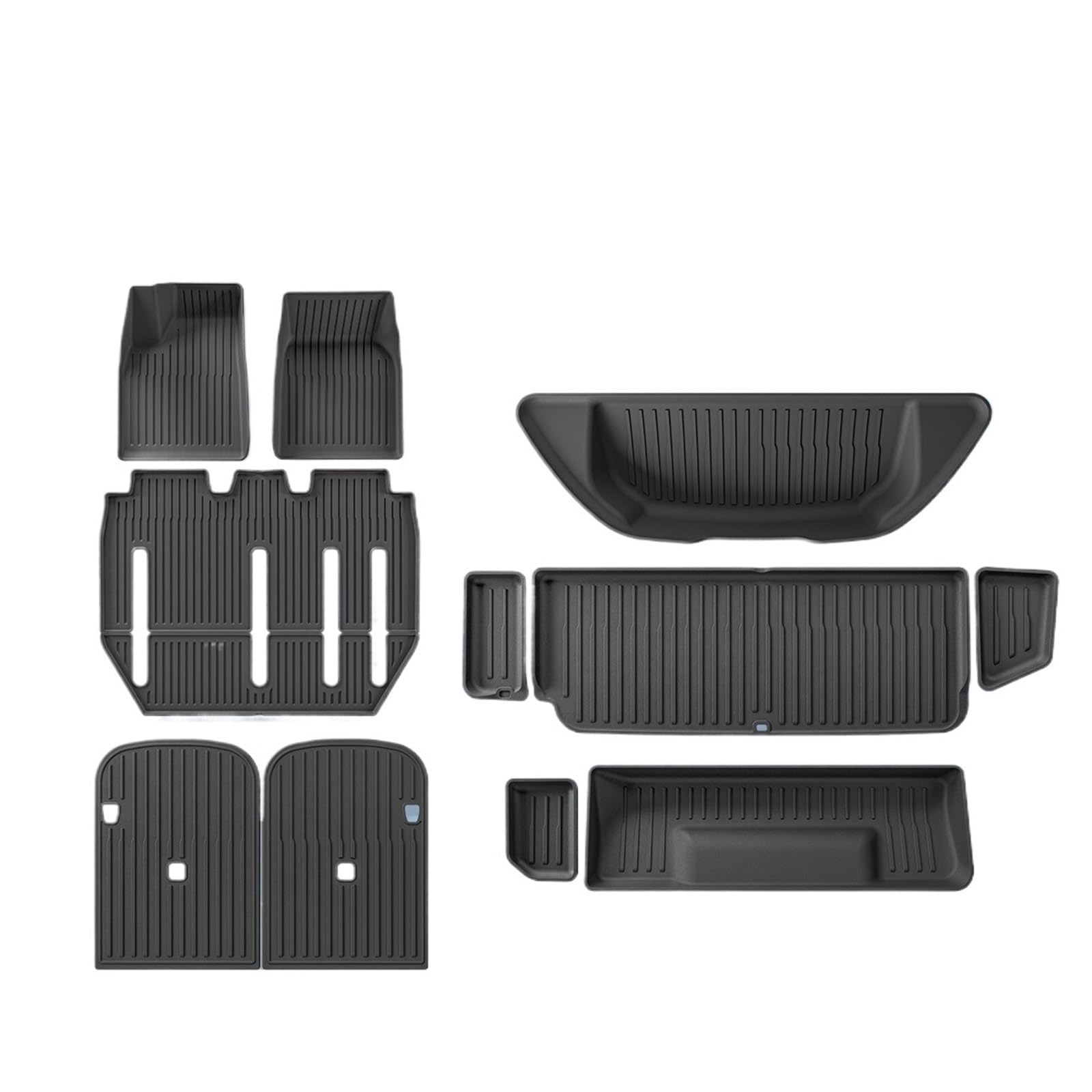 Kofferraumwanne Für Tesla Für Modell X 2023 2024 TPE 3D Auto Fußmatten Cargo Liner Trunk Pad Wasserdicht Schützende Linke Ruder Heck Kofferraum Protektor Pad(7 seat 5PCS) von Hguvsjd