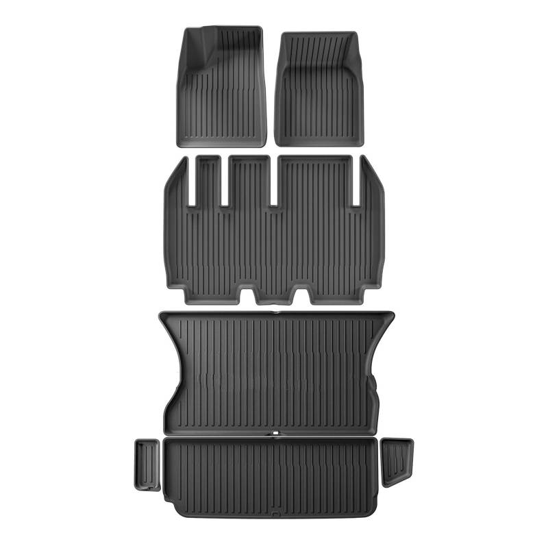Kofferraumwanne Für Tesla Für Modell X 2024 5/6/7 Sitz TPE 3D Auto Fußmatten Cargo Liner Trunk Pad Wasserdicht Schützende Linke Ruder Heck Kofferraum Protektor Pad(5seats 7PCS) von Hguvsjd
