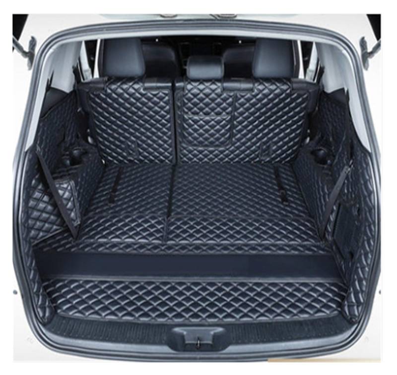 Kofferraumwanne Für Toyota Für Highlander (09-18) Auto-Kofferraummatten Hergestellt wasserdichte 6D-Vollabdeckung Teppiche Teppichkoffer Liner Heckpolster Heck Kofferraum Protektor Pad(All Black b) von Hguvsjd