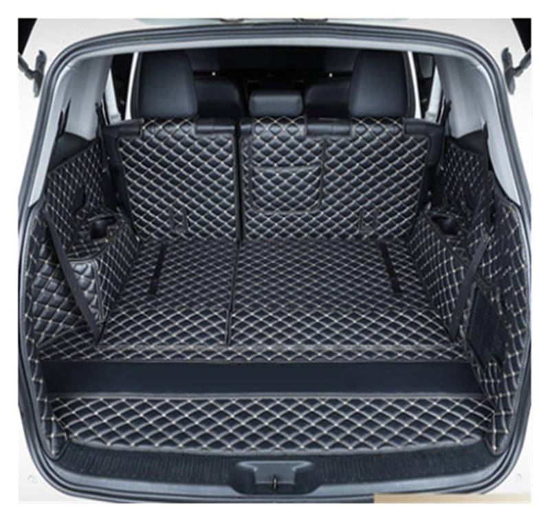 Kofferraumwanne Für Toyota Für Highlander (09-18) Auto-Kofferraummatten Hergestellt wasserdichte 6D-Vollabdeckung Teppiche Teppichkoffer Liner Heckpolster Heck Kofferraum Protektor Pad(Black Beige a) von Hguvsjd
