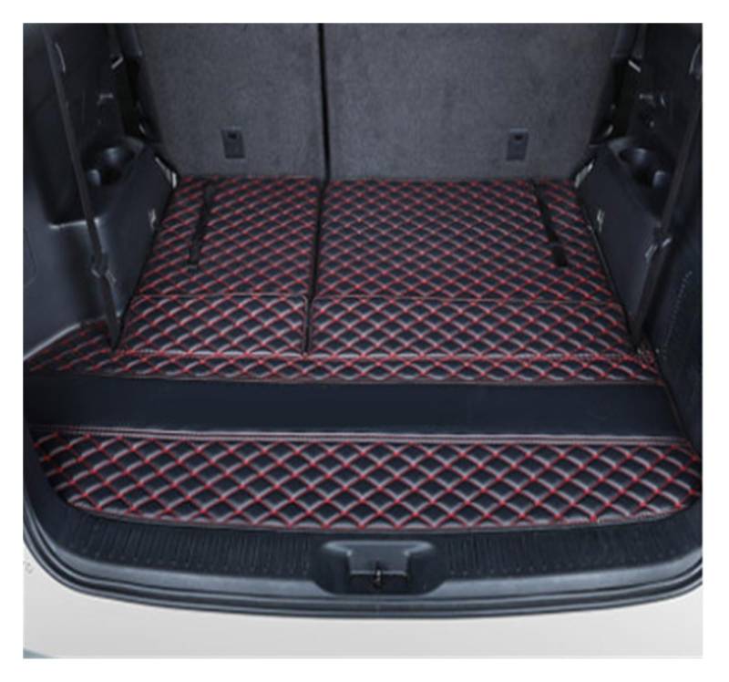 Kofferraumwanne Für Toyota Für Highlander (09-18) Auto-Kofferraummatten Hergestellt wasserdichte 6D-Vollabdeckung Teppiche Teppichkoffer Liner Heckpolster Heck Kofferraum Protektor Pad(Black red) von Hguvsjd