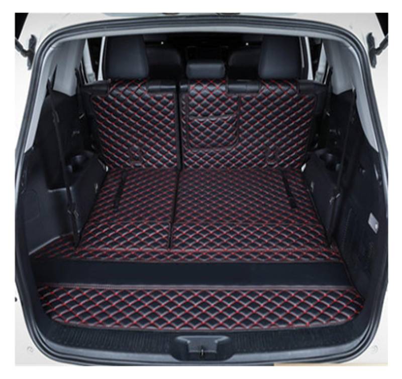 Kofferraumwanne Für Toyota Für Highlander (09-18) Auto-Kofferraummatten Hergestellt wasserdichte 6D-Vollabdeckung Teppiche Teppichkoffer Liner Heckpolster Heck Kofferraum Protektor Pad(Black red b) von Hguvsjd
