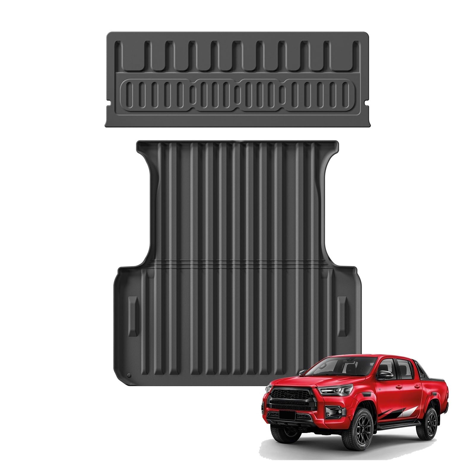 Kofferraumwanne Für Toyota Für Hilux Für Revo 2015-2022 LKW Bett Heckklappe Matte Hinten Stamm Schutz Pad Trunk Liner Cargo-Matte Heck Kofferraum Protektor Pad(Trunk pad 2P) von Hguvsjd