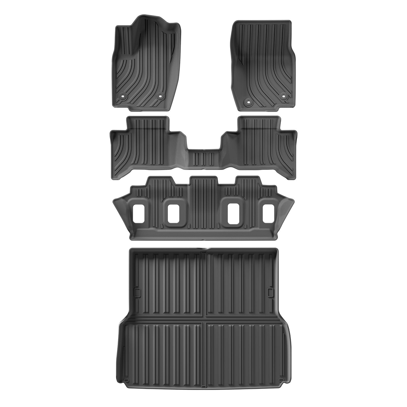 Kofferraumwanne Für Toyota Für Land Für Cruiser Für Prado J250 LC250 2024 5-Sitzer-Auto-Fußmatten Kofferraumpolster TPE 3D-Fußmatte Linkes Ruder Heck Kofferraum Protektor Pad(LHD 5P) von Hguvsjd