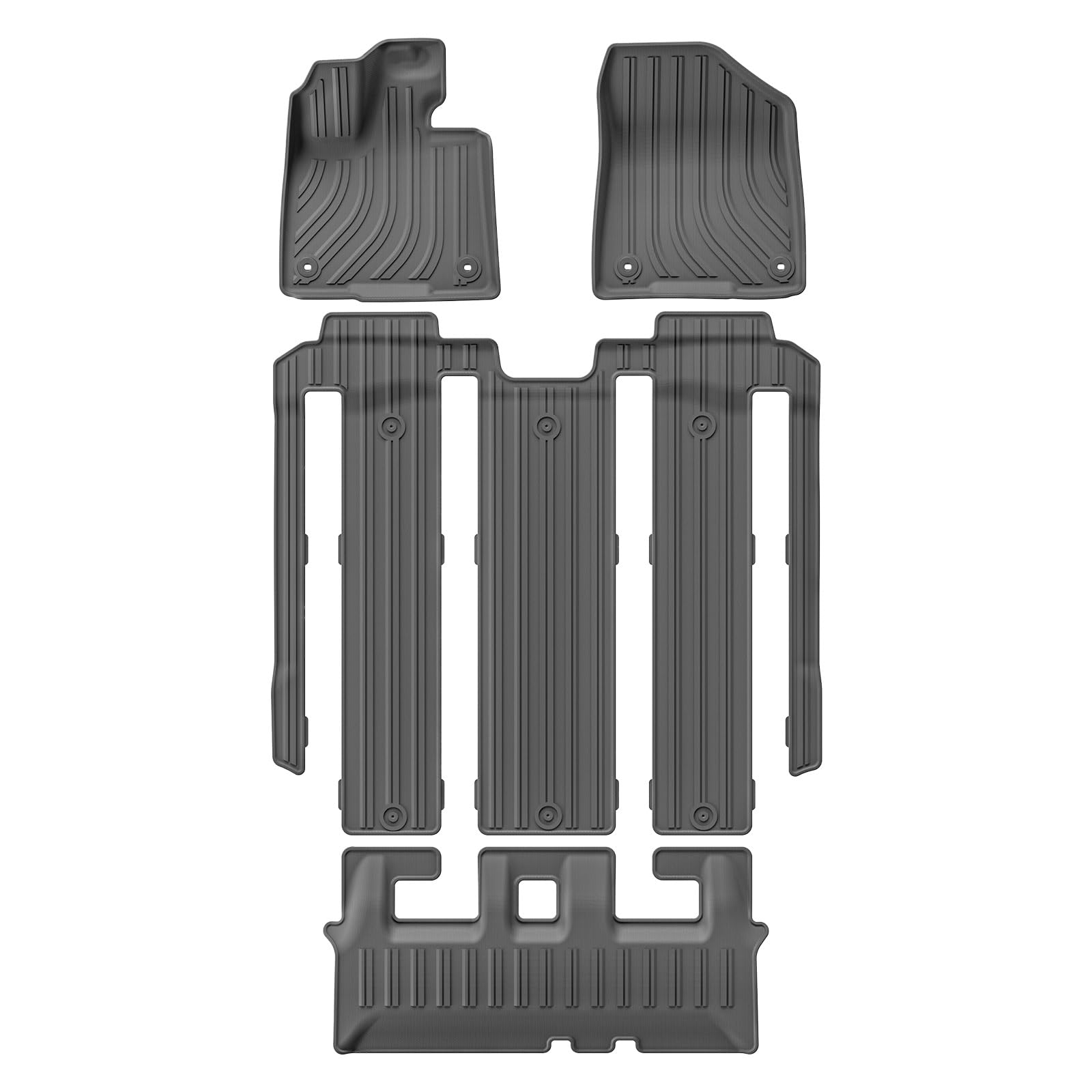 Kofferraumwanne Für Toyota Für Sienna 2021-2024 (Nur Für 7 Sitze) Auto-Fußmatten Cargo Liner Trunk Pad TPE 3D Fußmatte Schwarz Linkes Ruder Heck Kofferraum Protektor Pad(LHD 4P) von Hguvsjd