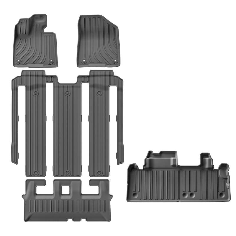 Kofferraumwanne Für Toyota Für Sienna 2021-2024 (Nur Für 7 Sitze) Auto-Fußmatten Cargo Liner Trunk Pad TPE 3D Fußmatte Schwarz Linkes Ruder Heck Kofferraum Protektor Pad(LHD 5P) von Hguvsjd