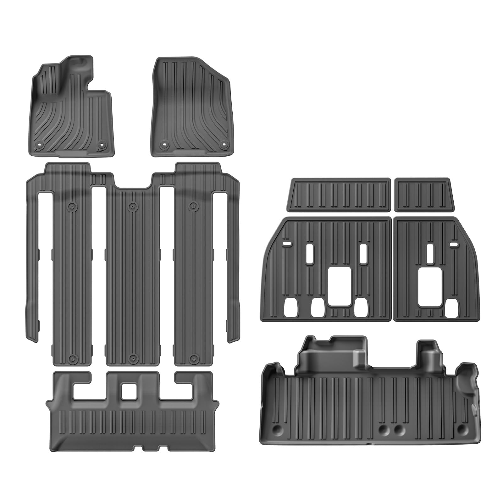 Kofferraumwanne Für Toyota Für Sienna 2021-2024 (Nur Für 7 Sitze) Auto-Fußmatten Cargo Liner Trunk Pad TPE 3D Fußmatte Schwarz Linkes Ruder Heck Kofferraum Protektor Pad(LHD 9P) von Hguvsjd