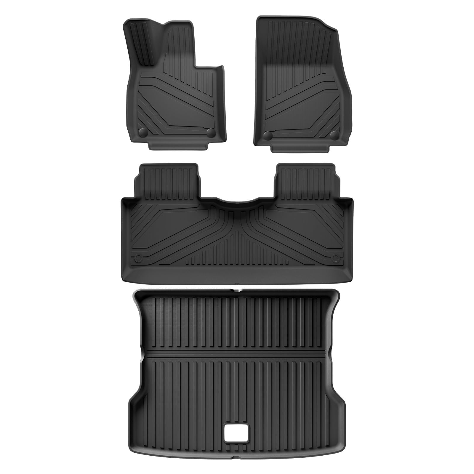 Kofferraumwanne Für Xpeng G6 2023 2024 Auto-Fußmatten Cargo-Liner Kofferraumpolster TPE 3D Fußmatte Allwetter SCHWARZ Heck Kofferraum Protektor Pad(LHD 4pcs) von Hguvsjd