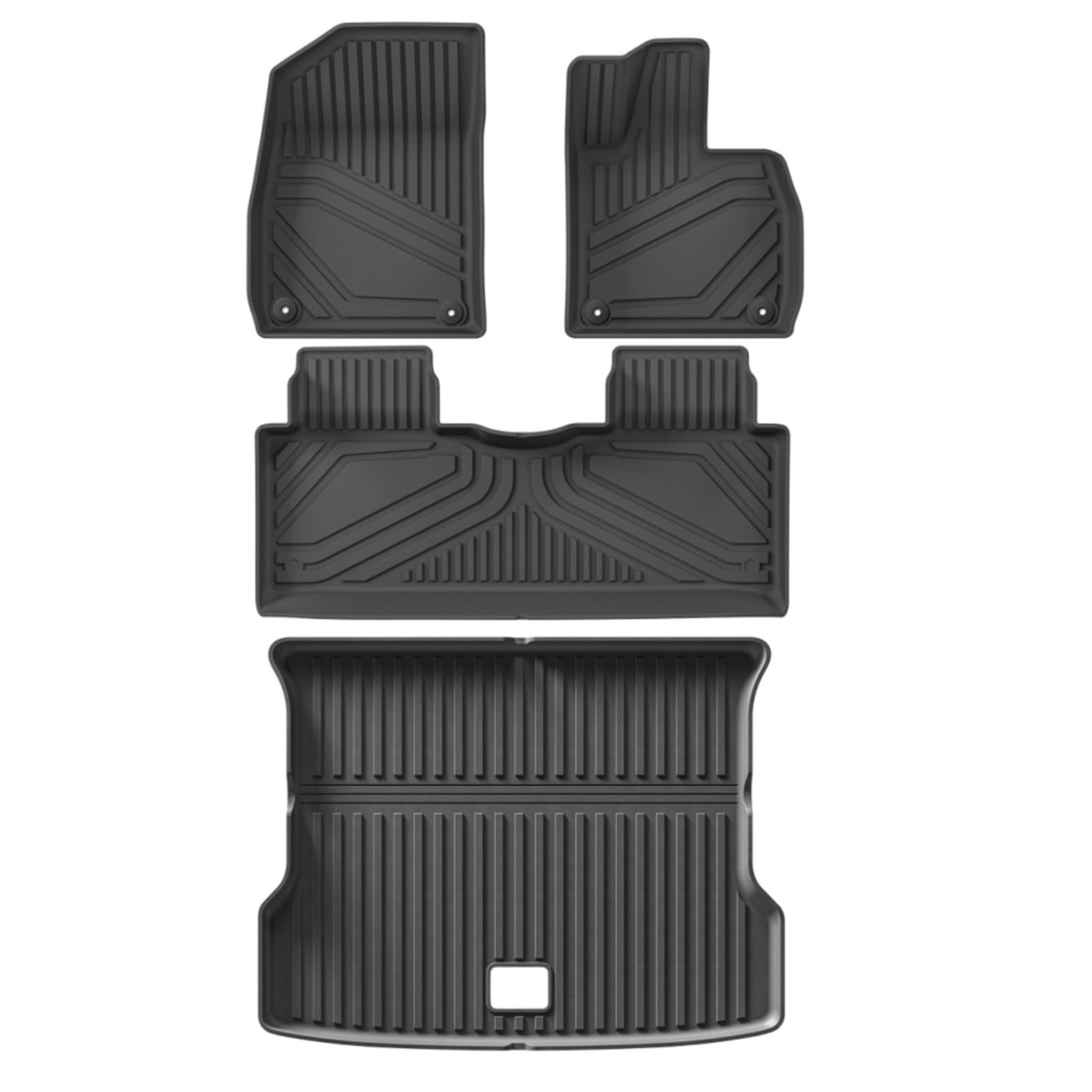 Kofferraumwanne Für Xpeng G6 2023 2024 Auto-Fußmatten Cargo-Liner Kofferraumpolster TPE 3D Fußmatte Allwetter SCHWARZ Heck Kofferraum Protektor Pad(RHD 4pcs) von Hguvsjd