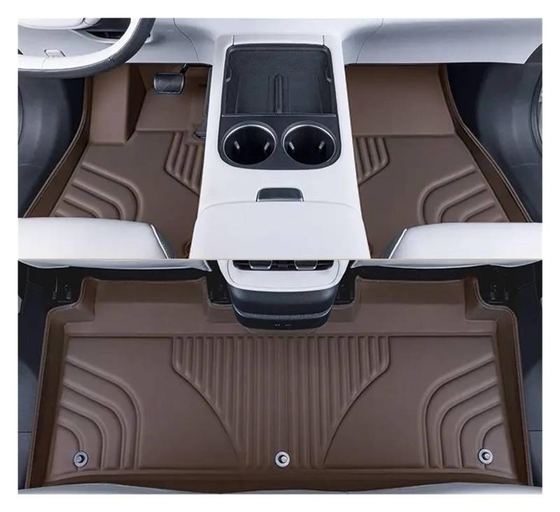 Kofferraumwanne Für Xpeng G6 Fußmatten Vollständige Abdeckung Cargo-Liner wasserdichte Leder Kofferraumpolster Auto-Innenraum-Modifikation Heck Kofferraum Protektor Pad(Coffee) von Hguvsjd