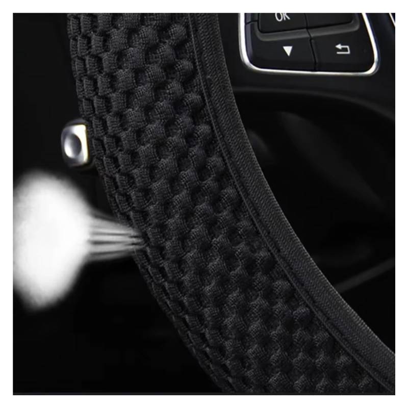 Lenkradbezüge 38 cm Vier Jahreszeiten Auto Lenkrad Abdeckung Atmungsaktive Stoff Universal Lenkrad Schutz Auto Styling Accesorios Lenkradschutz(Schwarz) von Hguvsjd