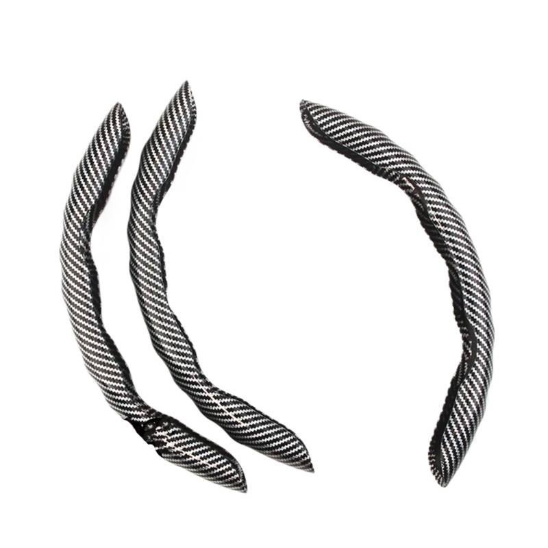 Lenkradbezüge 38CM Universal Auto Lenkrad Abdeckung Atmungsaktiv Anti Slip Carbon Lenkung Abdeckungen Geeignet Lenkrad Lenkradschutz(A 3PCS Silver) von Hguvsjd
