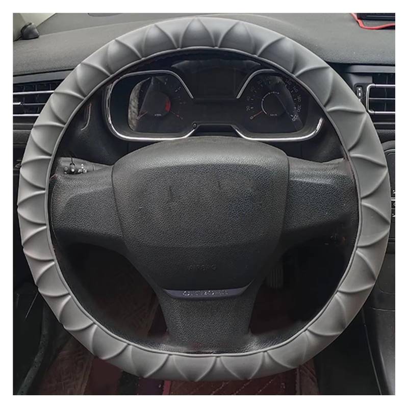Lenkradbezüge Auto-Lenkradbezug Aus Silikon Waschbar Für Alle Jahreszeiten Universeller Lenkradschutz Weicher Mehrfarbiger Griff Lenkradschutz(Grey) von Hguvsjd