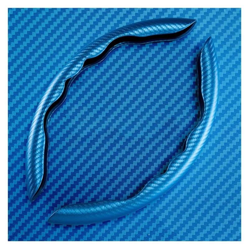 Lenkradbezüge Carbon Fiber Cover Universal Paired Covers Griffabdeckung Sportwagen Lenkradhülle Das Lenkrad Lenkradschutz(Blue) von Hguvsjd