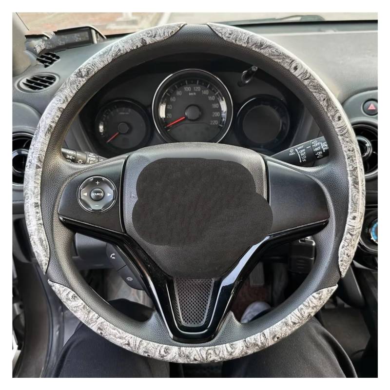 Lenkradbezüge Für Auto Runde Lenkrad Abdeckung Für Durchmesser 38cm Runde Lenkrad Auto Kit Zubehör Lenkradschutz(B Grey) von Hguvsjd