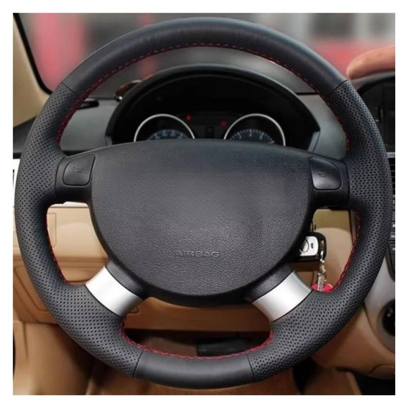 Lenkradbezüge Für Buick Für Excelle 2013 2014 2015 Schwarz Künstliche Leder Lenkrad Abdeckung Lenkradschutz(Red Thread) von Hguvsjd